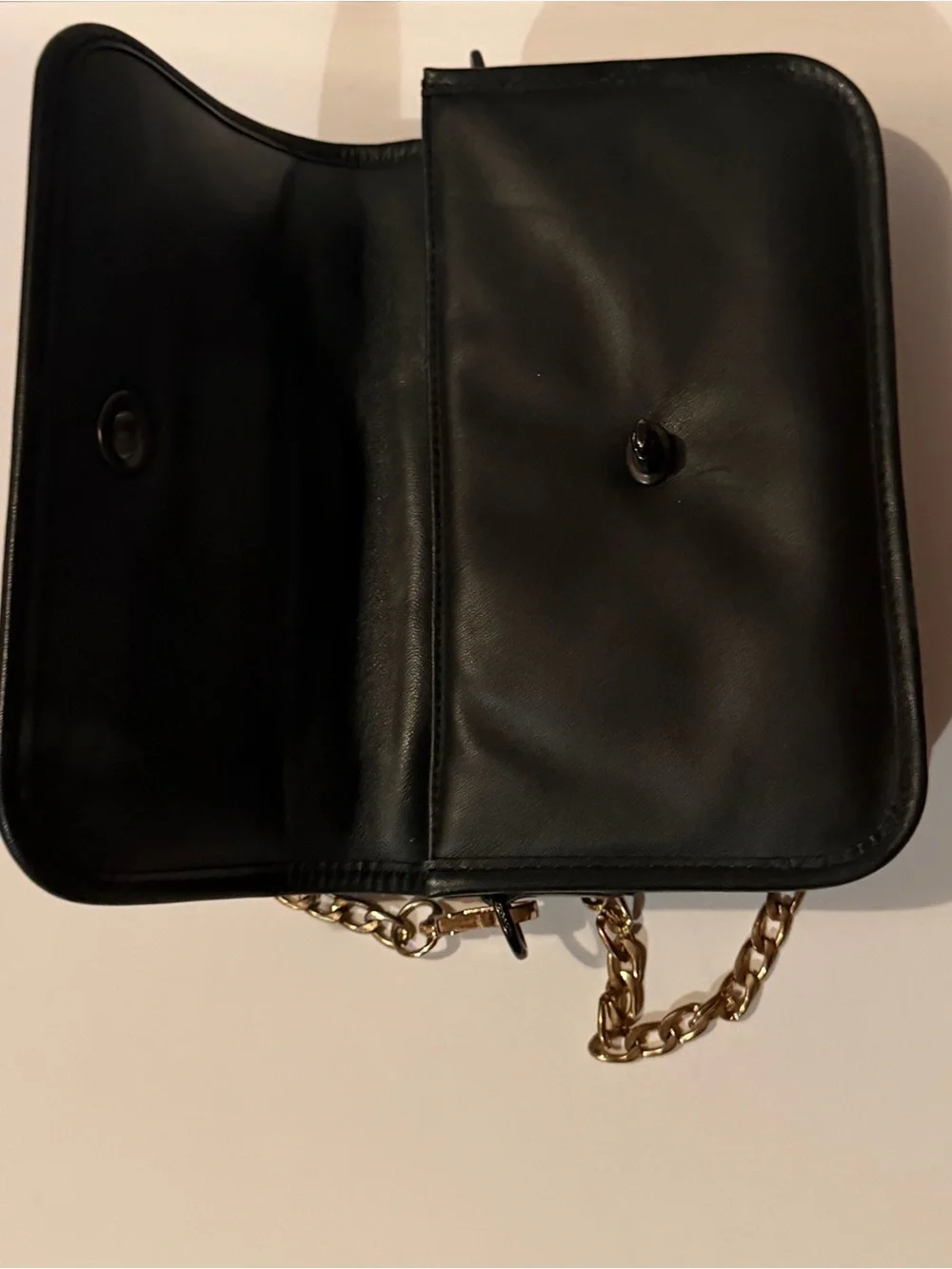 Coach Black Quilted Leather Crossbody with Gold Chain Strap